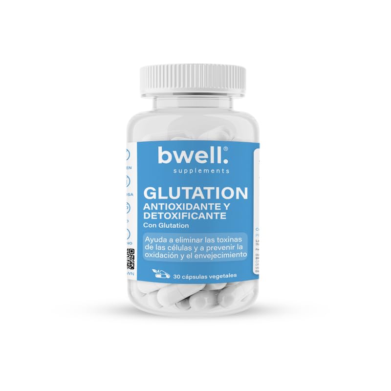 Glutatión 200 mg Antioxidante y Detoxificante Natural L Glutatión Reducido al 98% Antienvejecimiento y Apoyo Hepático Sin Gluten niLactosa ni GMO 30 Cápsulas | BWELL SUPPLEMENTS