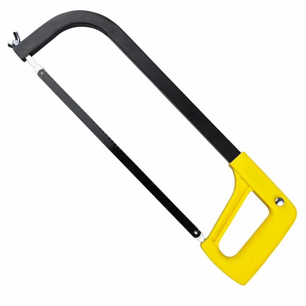 Eastman Hacksaw Frame 12 Inch Set of 1Pcs, Powder Coated, Tubular Type Black Frame Aari Cutter Saw Blade Cutting of Wood, Pipe and Metal Yellow Color (E-2264)
