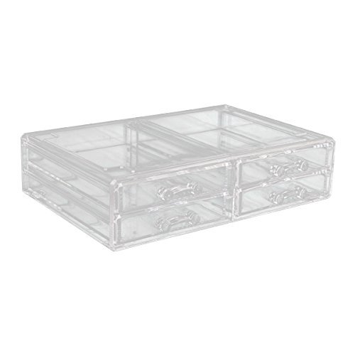 アクリルケース 収納ケース 小引き出し×4 コスメボックス Lサイズ アクセサリー ディスプレイ_87262