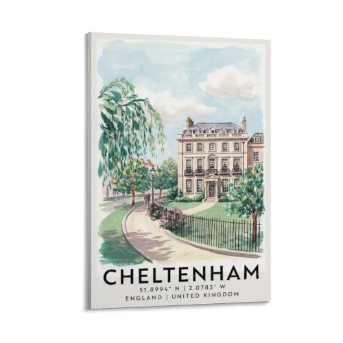 Poster Cheltenham aquarelle vintage 40x60cm pour décoration de maison
