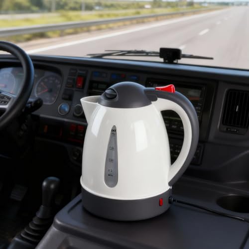 Tetera eléctrica portátil para auto 1000 ml beige miniatura 5