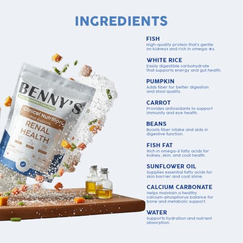 Image of Benny's Bowl Clinical Nutrition | Kidney Problems | Renal Issues Wet Dog Food |Promotes Kidney Health in Dogs | Renal Food for Dogs| No Preservatives, All Life Stages - (100 g X Pack of 1)