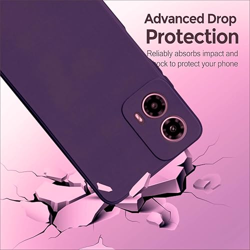 Image of SBMS Silicone Back Cover Case for Motorola Moto G34 5G / Moto G45 5G | Soft Micro-Fibre Lining Inside | Camera Protection Bump | Shockproof Back Cover Case for Moto G34 /G45 5G (Purple)