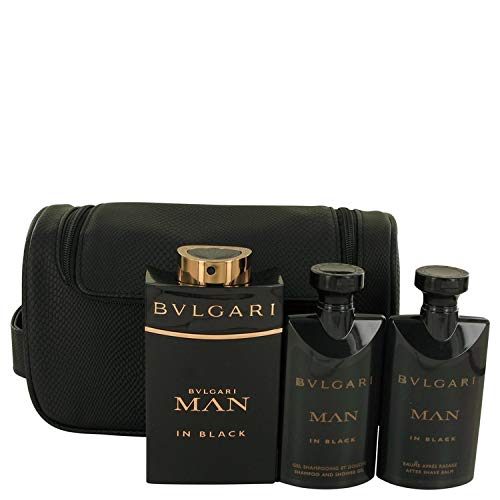 Bvlgãrí Man In Black by Bvlgãrí for Men Gift Set - 3.4 oz Eau De Parfum Spray + 2.5 oz After Shave Balm +2.5 oz Shower Gel + Free Pouch