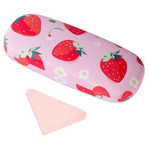 Image of PERFECTSIGHT Hard Shell Eyeglasses Case, PU Leather Protective Glasses Case, Cute Eyeglass Case for Women Men Girls