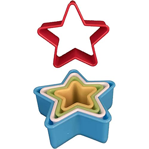5-Piece Plastic Fondant Cookie Cutter Star | DIY Cutters Molder for Biscuits Icing Cakes and Pastry