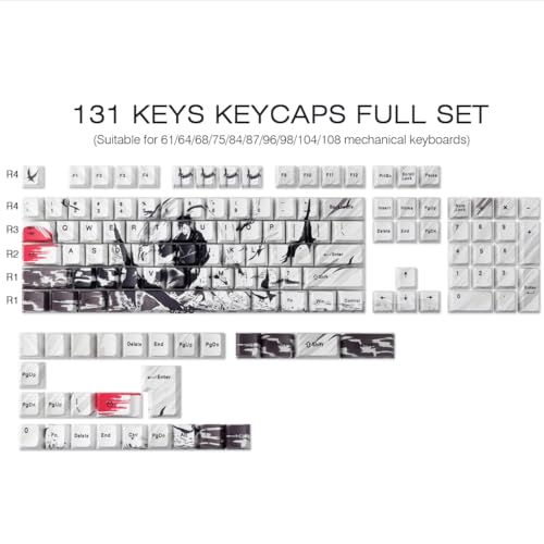 Teclas PBT para teclado mecánico Cherry MX Sunset de 131 piezas con perfil Cherry 4