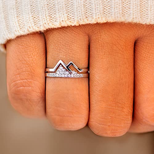 STORYJEWELLERY Mountain Ring, Western Rings for Women, Faith Ring, Silver Statement Rings, Inspirational Gifts for Women2