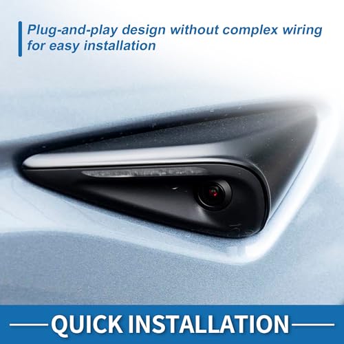 Image of Front Right Side Fender Camera for Tesla Model 3 Model Y 2017-2022 Trun Signal Repeater Wing Cam Replacement Park Assist Camera Replace No.1125107-50-J /1125107-50-H /1125107-50-G