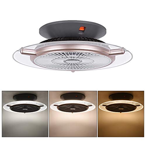 Ventilador de techo con luces y control remoto, luces de techo contemporáneas regulables de 40 W, luz de ventilador para sala de estar, dormitorio, acrílico, Modern Ceiling Lights, SMD
