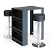 Produktbild Vicco Bartisch Set, Anthrazit, 80 x 57 cm mit 2 Barhockern