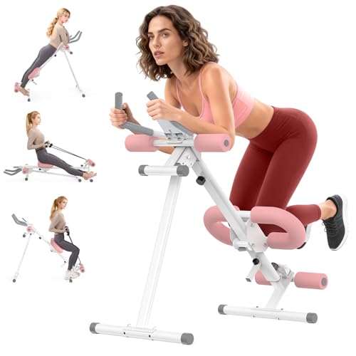 Image of Foldable Ab Machine, 5-in-1 Adjustable Ab Trainer for Home Gym, Full-Body Core Workout Equipment