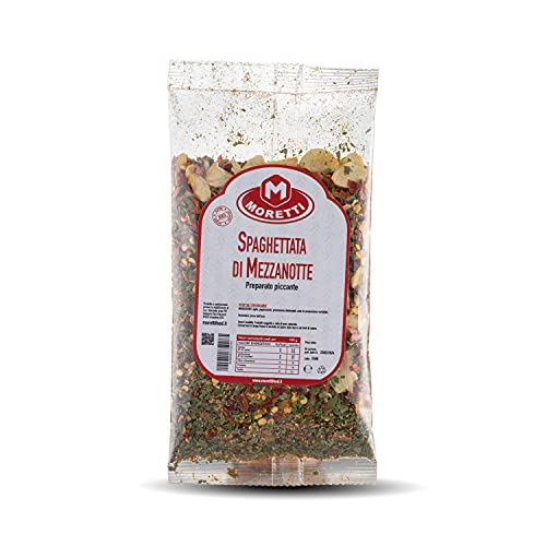 Moretti® Spaghettis de minuit | 90g | Préparation épicée pour pâtes à l'ail, à l'huile et au piment | Fabriqué en Calabre