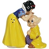 Westland Giftware Snow White Kissing Dopey Magnetic Ceramic Salt and Pepper Shaker Set, 4.25-Inch