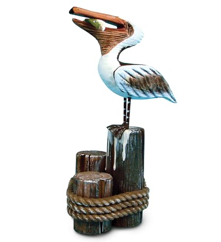 Estatua Decorativa de Pelícano de Madera Nautical Global