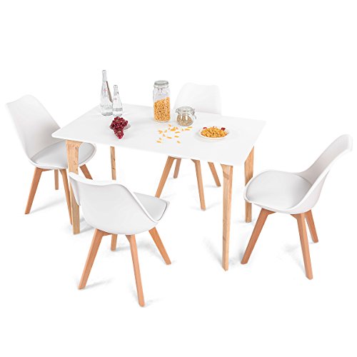 Giantex 5 Pieces Dining Table Set w/ 4 Chairs Home Dining Room Kitchen