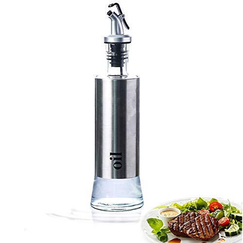 MAI&BAO Aceite y Vinagre dispensador de Botella Botella de Aceite de Oliva de Acero Inoxidable & Vidrio a Prueba de Fugas Botella de Aceite,300mlo Cover