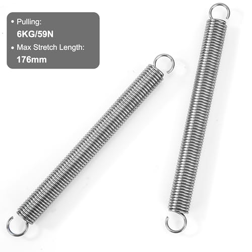 GUNGY Zugfedern mit Haken Edelstahl Zugfeder Spannfeder 125mm Außendurchmesser 12mm Drahtdurchmesser 1,5mm Maximale Zugkraft 6,0kg 1,5x12x125mm 2 Stück