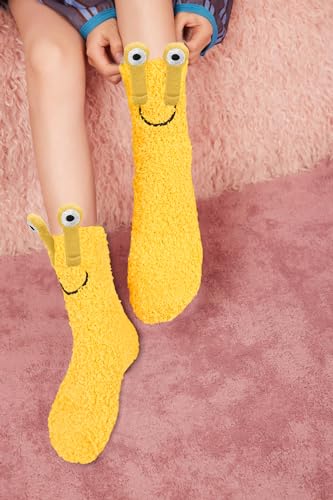 Image of Benefeet Sox Womens Girls Fuzzy Socks with Grips Soft Fluffy Slipper Socks Cute Cozy Winter Socks Christmas Halloween Gifts