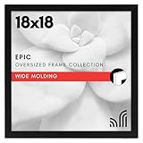 Americanflat 18x18 Picture Frame with Polished Plexiglass - Epic Collection - Square Picture Frame with Engineered Wood - Wide Photo Frames for Wall display - Black