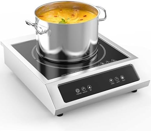 Placa de inducción comercial con potencia de 3500 W, control táctil de 9 niveles, bloqueo de seguridad para cocina profesional portátil
