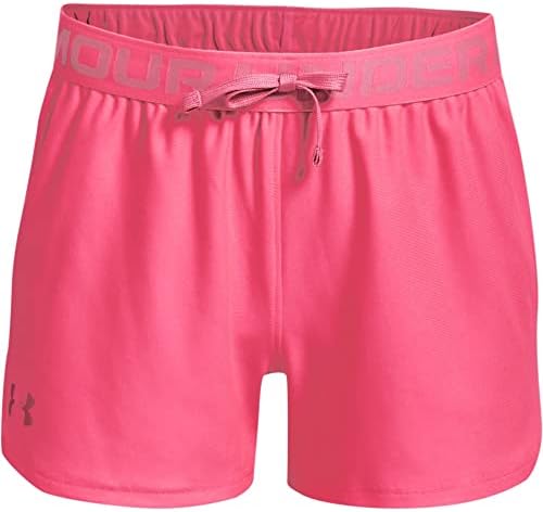 Under Armour girls Play Up Solid Shorts , Cerise (653)/Pink Lemonade , Youth Medium