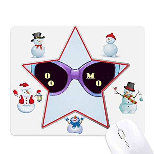 Lunettes de soleil bonhomme de neige tapis de souris avec schéma illustré et étoile lumineuse