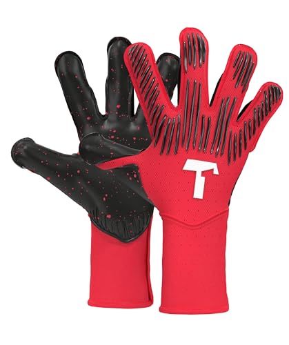 T1TAN Rebel 2.0 Solar Red (FP) - Guanti da portiere - guanti da portiere di calcio - con protezione per le dita - taglia 6