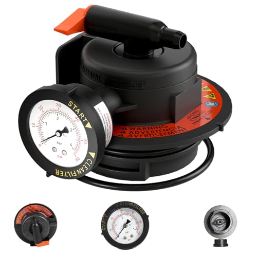 Aquatonics Replacement DEX2420MAR2 Manual Air Relief Valve Assembly with Pressure Gauge and O-Rings - Compatible with Hayward Pro Grid DE Filters, SwimClear Cartridge Filters - Durable Pool Filter