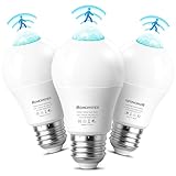 Bgmonster 3 Pack Motion Sensor Light Bulbs, 12W(100W Equivalent) Motion Detector Light Bulb, Dusk to Dawn E26 Led Emergency Lightbulbs Indoor Outdoor for Porch Garage Hallway
