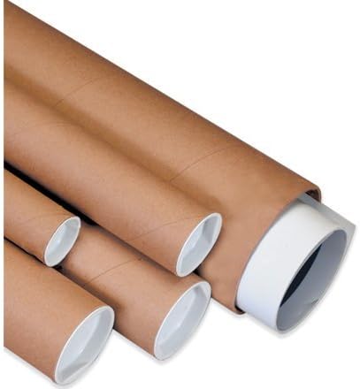 宛名チューブのキャップ、1 1 / 2 &#34; x 12 &#34; – クラフト[ 1ケース価格は]