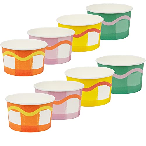 Talking Tables - Colourful Paper Ice Cream Cups - Recyclable Gingham Paper Tableware for Birthdays, Parties and Baby Showers - 8 Pack