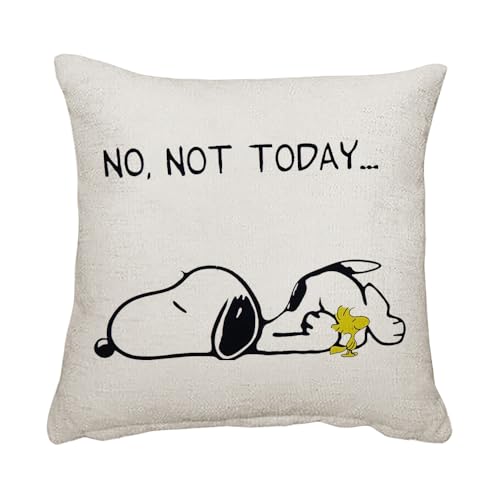 Image of Giftme No Not Today Dog Birthday, Christmas, Secret Santa Stocking Filler Home decor Linen Throw Pillow/Cushion. (Linen Cushion Cover)