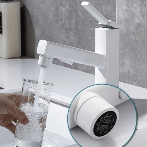 Grifo de baño en cascada con manguera extraíble para solucionar salpicaduras en lavabo 3