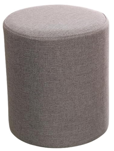 スツール オットマン フットスツール コットンリネンフットスツール家具 プーフフットスツールデスク下用(30*30/35cm)丸型 ファブリック 低い腰掛け 滑り止め ンパクト リビング/玄関/寝室適用 持ち運びと保管が簡単ラウンドフットスツール (A,3