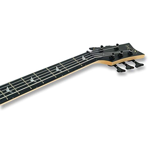 Black Left-Handed 5 String Electric Bass, Bolt-On Maple Neck, Poplar Body #TOP4