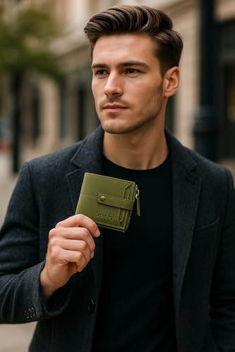 Spiffy Genuine Leather Wallet for Men, Green - Image 3