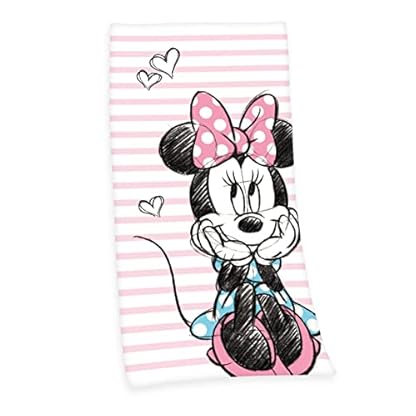 Herding Disney`s Minnie Mouse Velourstuch, Baumwolle, Mehrfarbig, 75 x 150 cm