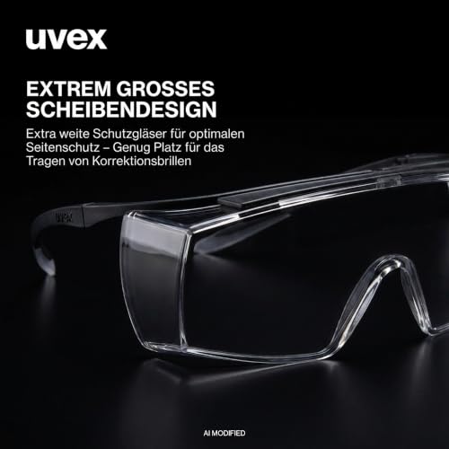 Uvex super F OTG Schutzbrille für Brillenträger - Überbrille - Beidseitig extrem kratzfest & chemikalienbeständig – Ansicht 5