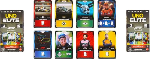 Mattel Games UNO Elite Fórmula 1 Edición Principal , Pack de 2