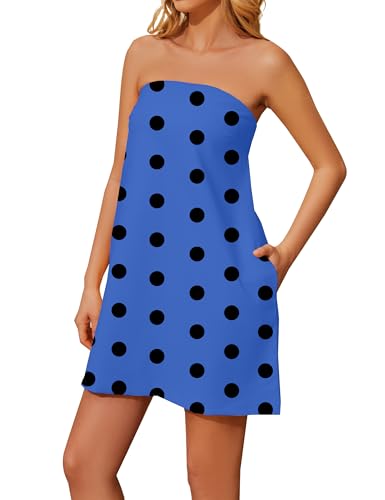 Livtany Women Off Shoulder Tube Dress Polka Dot Strapless Sleeveless with  Pocket Bandeau Dress Cut Out Backless Mini Dresses at Amazon Women's  Clothing store