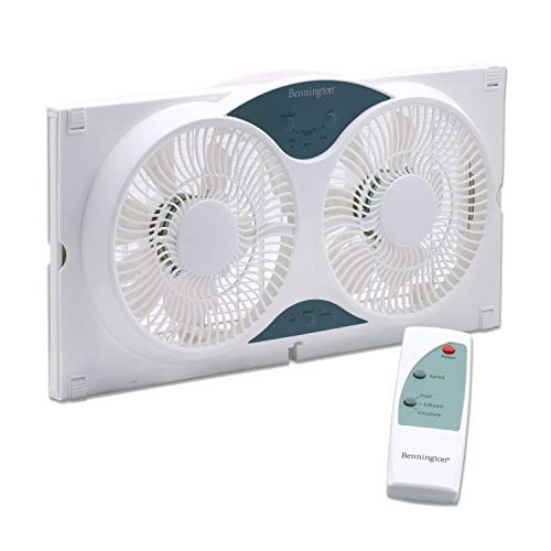 Portable Twin 9" Reversible Window Fan with Remote Control