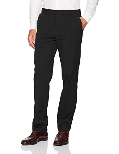 Van Heusen Men's Flat Front Oxford Chino, Dark Black, 34W x 34L