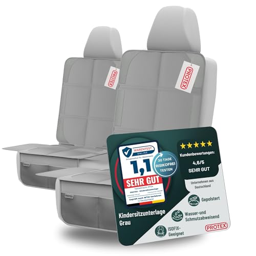 PROTEX© Kindersitzunterlage - ISOFIX-geeignet, Anti-RUTSCH-Unterfläche | Wasserabweisender & besonders hochwertiger 600D Stoff mit… – Ansicht 1