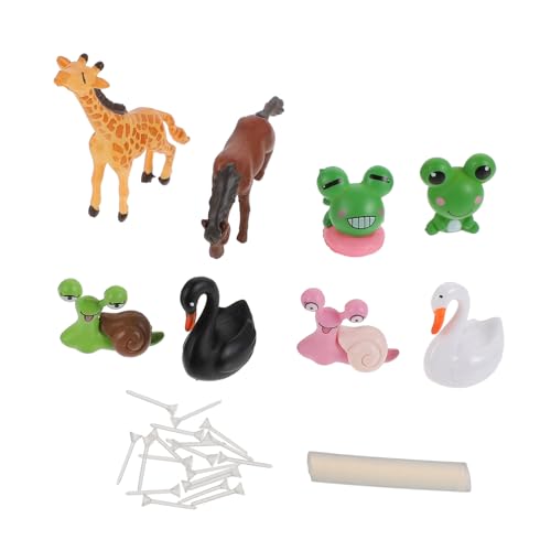 Yardwe 8 Pezzi Statue Di Animali in Materiale Sintetico Mini Accessori Decorativi Da Giardino Riproduzione Di Animali Per in Miniatura e Spazi Esterni