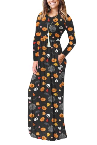 Image of AUSELILY Women's Classic Long Sleeve Dress Loose Plain Long Casual Maxi Dresses with Pockets 2026