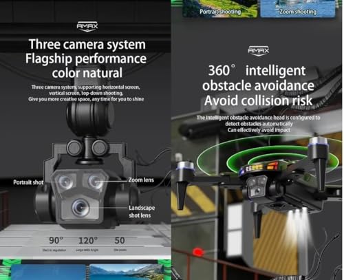Image of 4k rEmOtE CoNtRoL DuAl cAmErA DrOnE 1080P Wi-fI SeLfIe gEsTuRe rC DrOnE WiTh oBsTaClE AvOiDaNcE BrUsHlEsS MoToR OnE KeY TaKe-oFf & lAnDiNg 4.5 iNcH LcD DiSpLaY (T7 PRO)