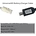 6.0V Battery Charger Cable,Compatible for Tamiya KET-2P Compatible RC Cars, RC Excavator，RC Tanks, RC Boats and Other Remote Control Toys for Universal 6.0V Lipo Battery USB Charger (1)