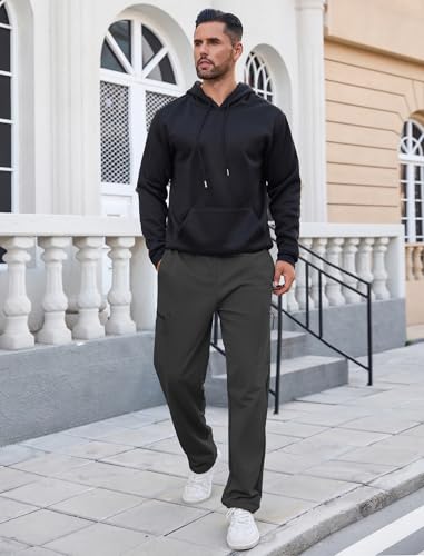 SILKWORLD Sweatpants for Men Zipper Cargo Pockets Joggers Open Bottom Casual Pants for Athletic, Jogging, Running, Workout4