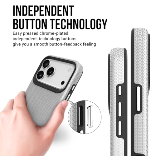 Image of NOXO Ultra-Hybrid Triangle Back Case Cover for iPhone 17 Pro, | Shockproof Design | Camera Protection | Soft TPU & Rugged PC | Bumper Case Cover for iPhone 17 Pro, (Frost White)